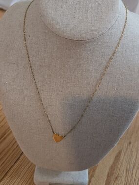 Gold Heart Pendant Necklace "M" Intial - Women's Jewelry